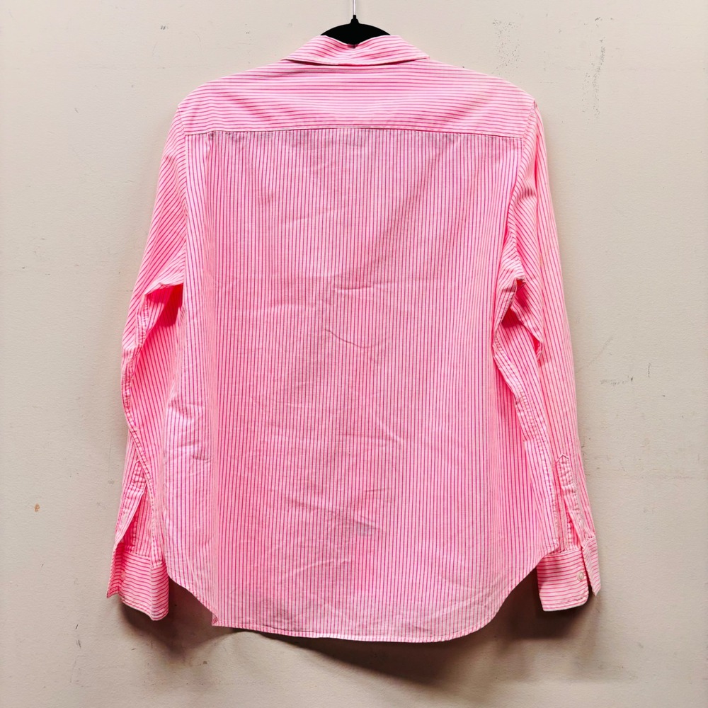 Frank & Eileen Eileen Pink White Striped Italian Cotton Button Up Shirt XS - Picture 5 of 7